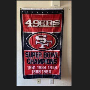 San Francisco 49ers Super Bowl Champions 3’x5' Banner Flag! BRAND NEW